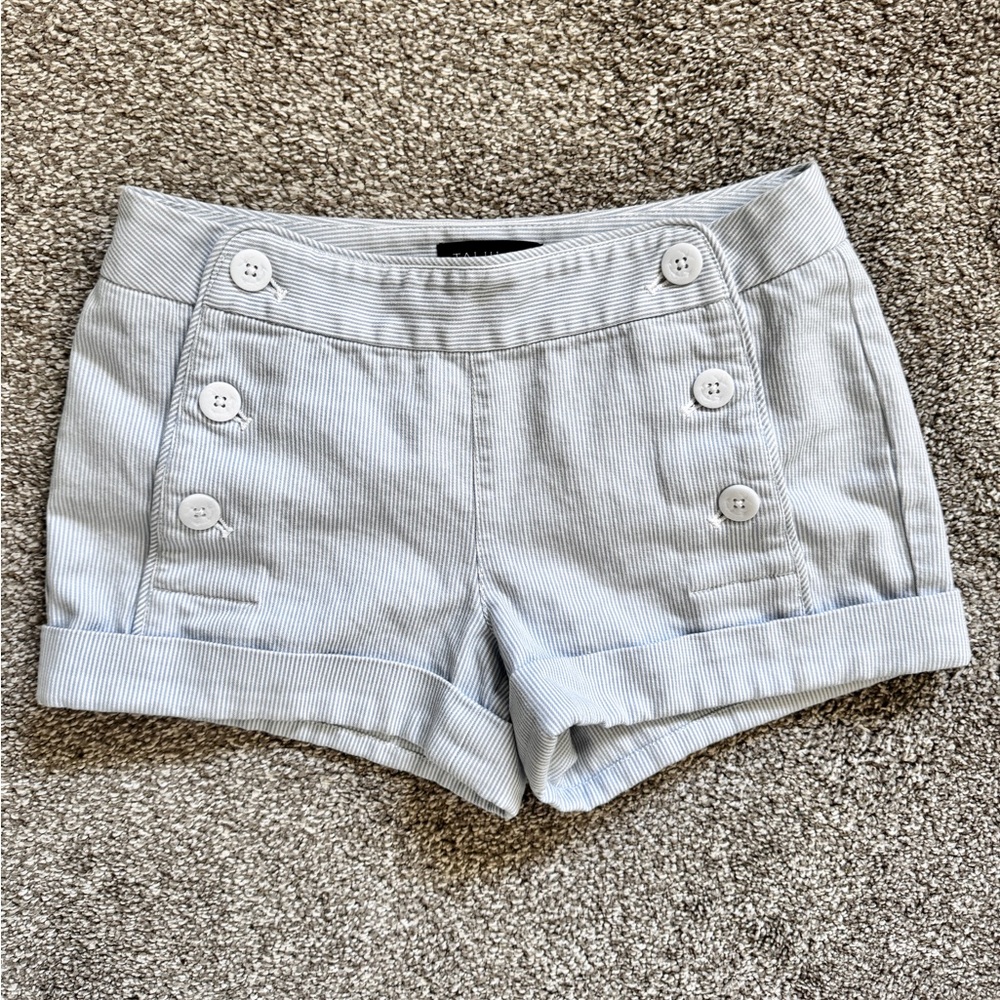 ARITZIA TALULA Light blue pinstripe twill sailor shorts Size 00